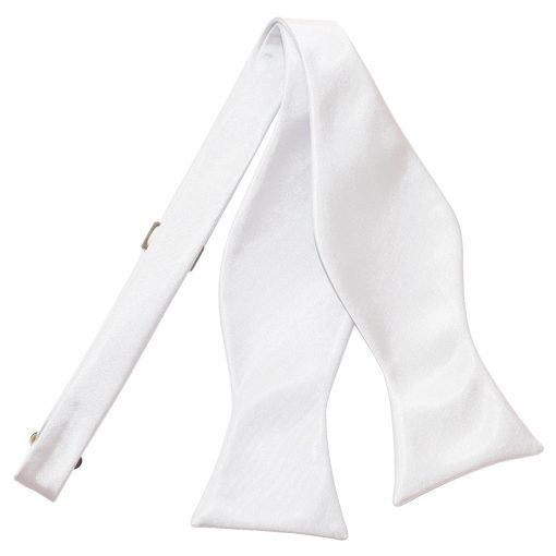 White Satin Self Tie Thistle Bow Tie