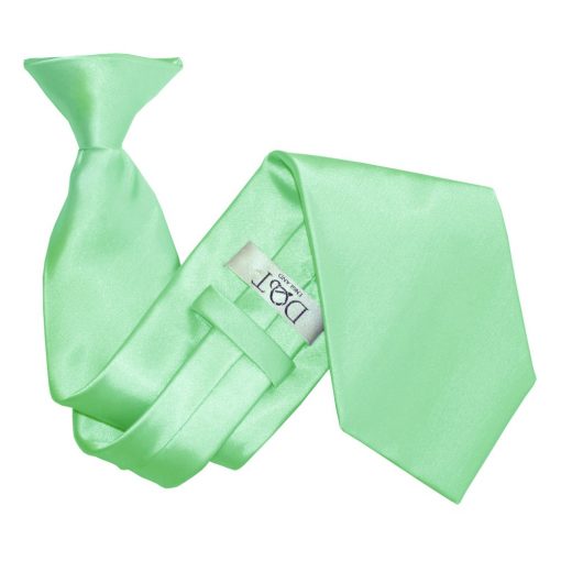 Mint Green Satin Clip On Tie