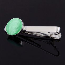 Mint Green Satin Inlay Tie Clip