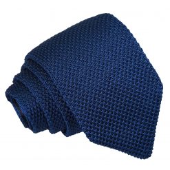 Navy Blue Knitted Slim Tie