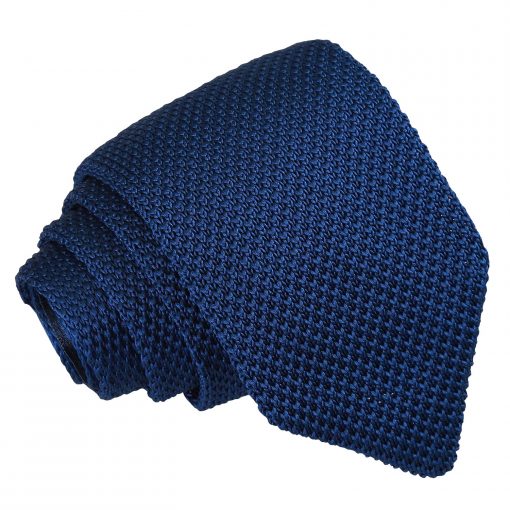 Navy Blue Knitted Slim Tie