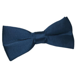 Navy Blue Satin Pre-Tied Thistle Bow Tie