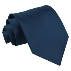 Navy Blue Satin Classic Tie