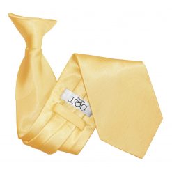 Pale Yellow Satin Clip On Tie