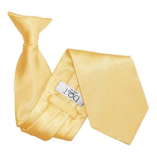 Pale Yellow Satin Clip On Tie