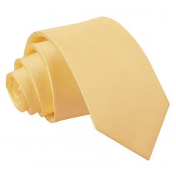 Pale Yellow Satin Slim Tie