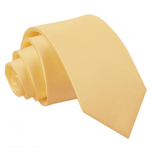 Pale Yellow Satin Slim Tie