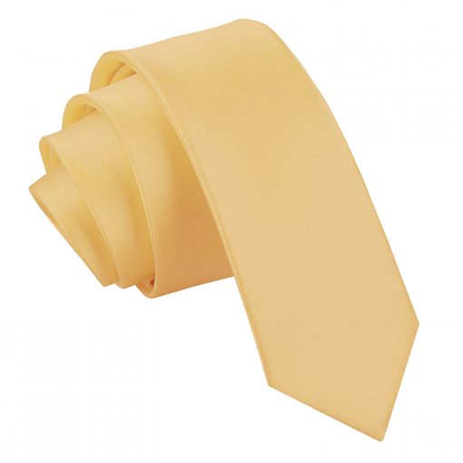 Pale Yellow Satin Skinny Tie