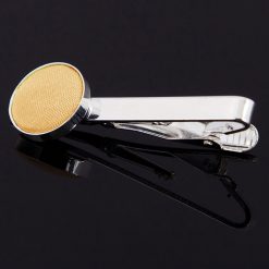 Pale Yellow Satin Inlay Tie Clip