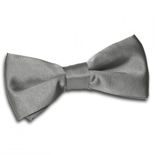 Platinum Satin Pre-Tied Bow Tie