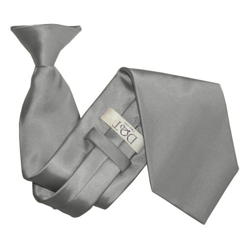 Platinum Satin Clip On Tie