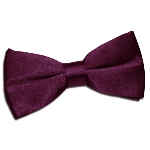 Plum Satin Pre-Tied Bow Tie