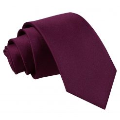 Plum Satin Slim Tie