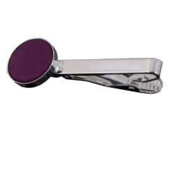 Plum Satin Inlay Tie Clip