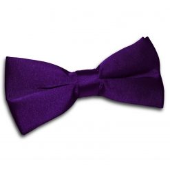 Purple Satin Pre-Tied Thistle Bow Tie