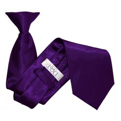 Purple Satin Clip On Tie