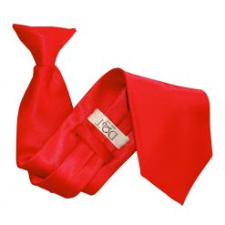 Red Satin Clip On Tie