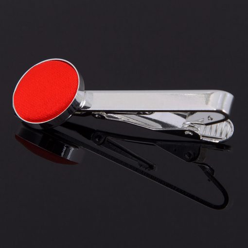 Red Satin Inlay Tie Clip