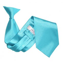 Robin's Egg Blue Satin Clip On Tie