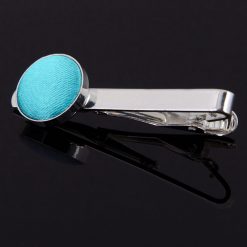 Robin's Egg Blue Satin Inlay Tie Clip