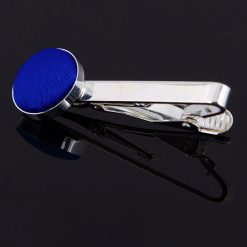 Royal Blue Satin Inlay Tie Clip