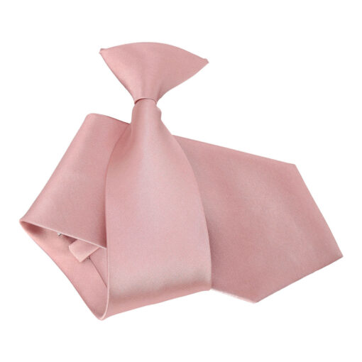 Dusty Pink Satin Clip On Tie