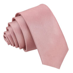 Dusty Pink Satin Skinny Tie