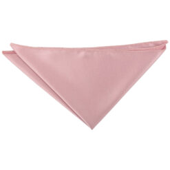 Dusty Pink Satin Pre-Folded Pocket Square Fold