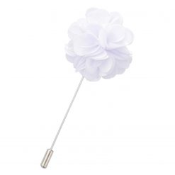 White Plain Satin Lapel Pin