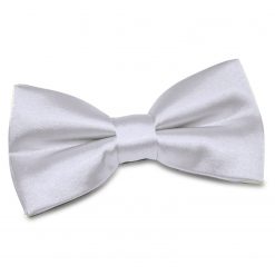 Silver Satin Pre-Tied Bow Tie