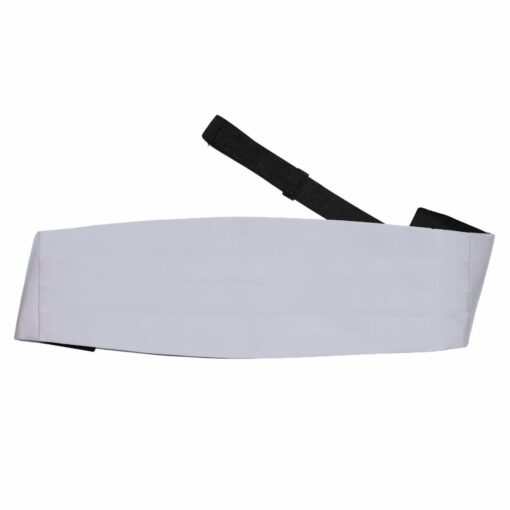 Silver Satin Cummerbund