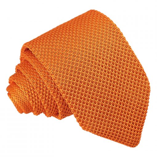 Tangerine Knitted Slim Tie