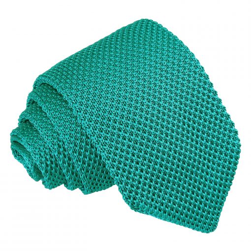 Teal Knitted Slim Tie