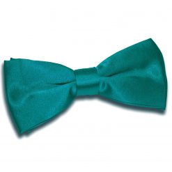 Teal Satin Pre-Tied Bow Tie