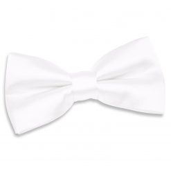 White Satin Pre-Tied Thistle Bow Tie