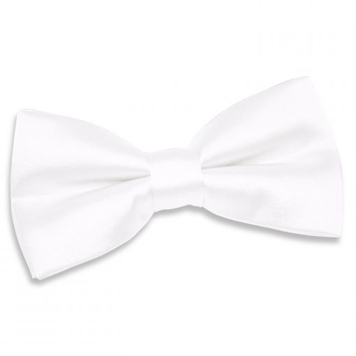 White Satin Pre-Tied Bow Tie