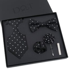 Black Polka Dot Tie 5pc Gift Box Set
