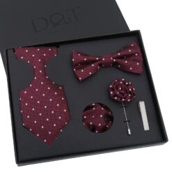 Black Polka Dot Tie 5pc Gift Box Set