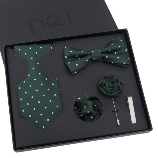 Black Polka Dot Tie 5pc Gift Box Set