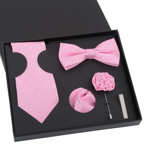 Black Polka Dot Tie 5pc Gift Box Set