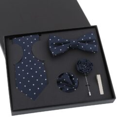 Black Polka Dot Tie 5pc Gift Box Set
