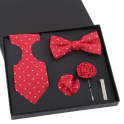 Black Polka Dot Tie 5pc Gift Box Set