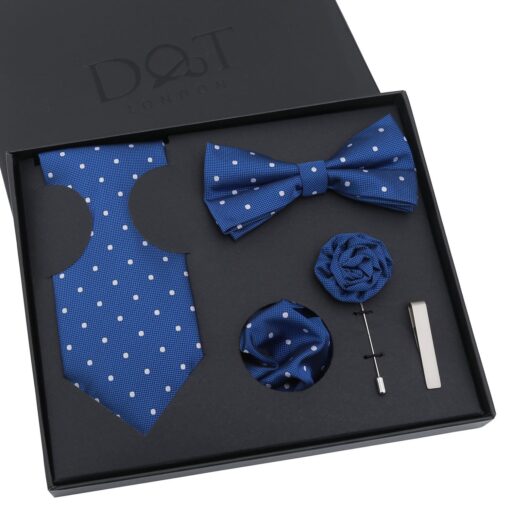 Black Polka Dot Tie 5pc Gift Box Set