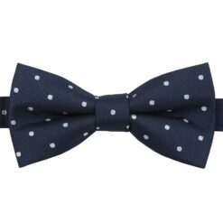 Navy Blue Polka Dot Pre-Tied Thistle Bow Tie