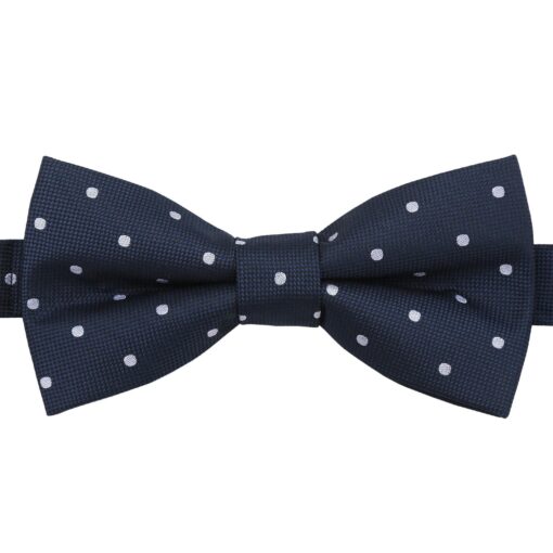 Navy Blue Polka Dot Pre-Tied Bow Tie