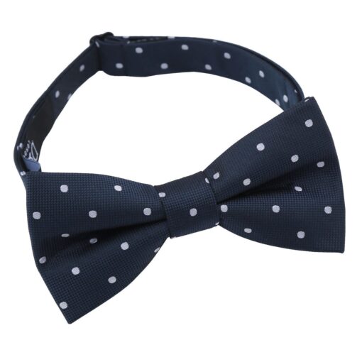 Navy Blue Polka Dot Pre-Tied Bow Tie