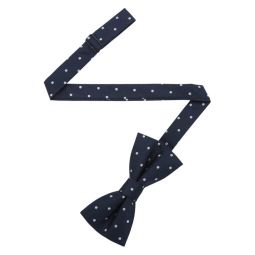Navy Blue Polka Dot Pre-Tied Bow Tie