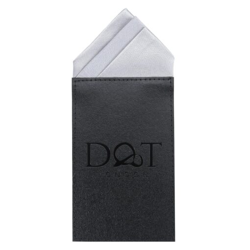White Satin Pre-Folded Pocket Square One Peak