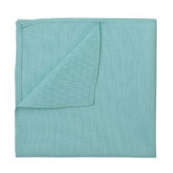 Light Turquoise Chambray Cotton Pocket Square