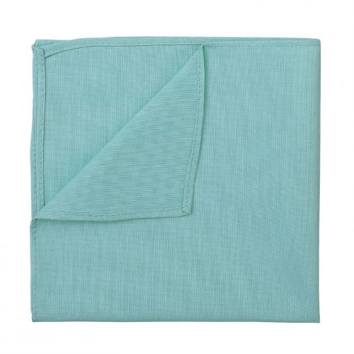 Light Turquoise Chambray Cotton Pocket Square